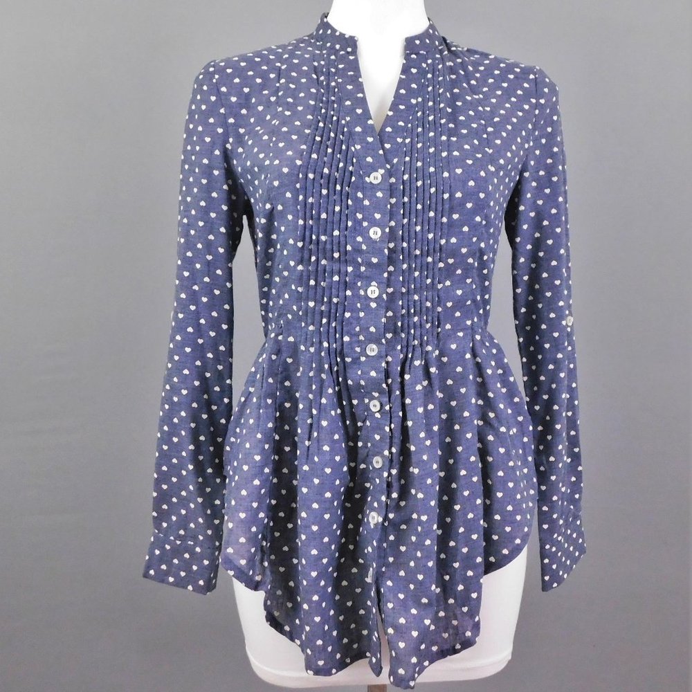 Cherish Women Shirt Blue White S/M